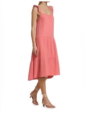 Rails Capri Flutter Strap Midi Dark Pink Dress | Sz S